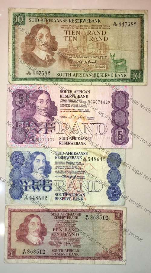 SET OF VARIOUS GOVERNORS & DECIMALS R10, R5 , R2 & R1  ( 1 BID TAKES ALL)