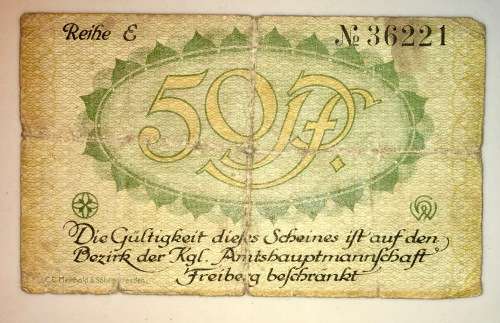GERMANY,,1/2 MARK FREIBERG 1918   NOTGELD (EMERGENCY MONEY)