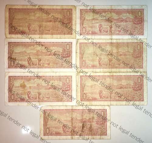 SET OF R1 X 7  TW DE JONG 1970-75 B SERIES ( 1 BID TAKES ALL)