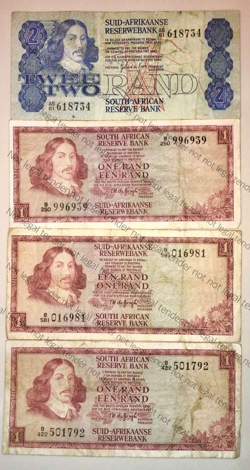 SET OF R1 X 6  TW DE JONG 1970-75 B SERIES( 1 BID TAKES ALL)