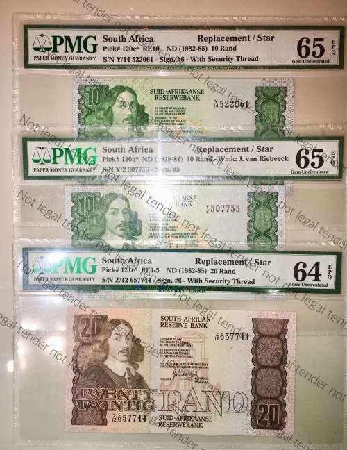 SET OF 3 X GRADED PMG REPLACEMENT NOTES