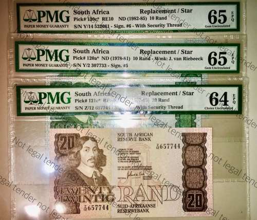 SET OF 3 X GRADED PMG REPLACEMENT NOTES