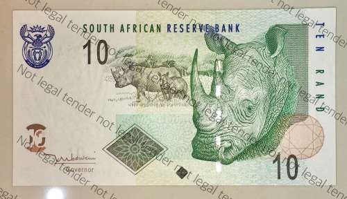 TT MBOWENI R10 SECOND ISSUE UNC COAT OF ARMS GHOST IMAGE ON BACK