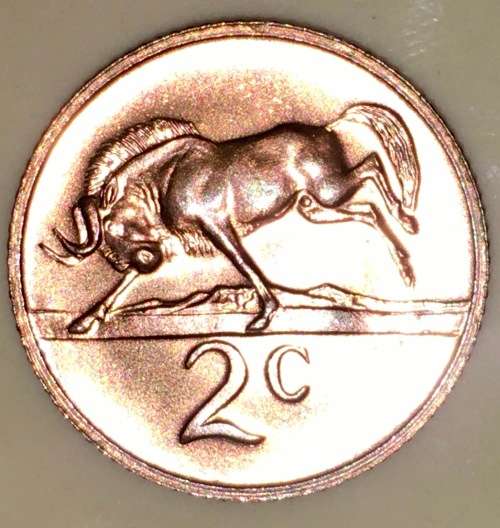 SOUTH AFRICA  2 CENT UNC 1972