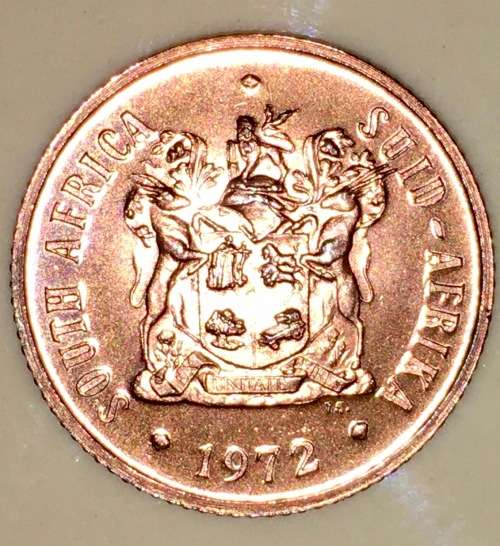 SOUTH AFRICA  2 CENT UNC 1972