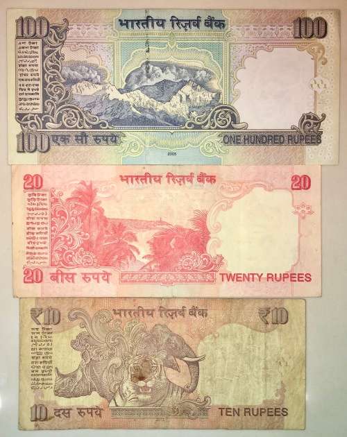 INDIA SET 100 RUPEE 2005 20 RUPEE & 10 RUPEE ND(1 BID TAKES ALL)