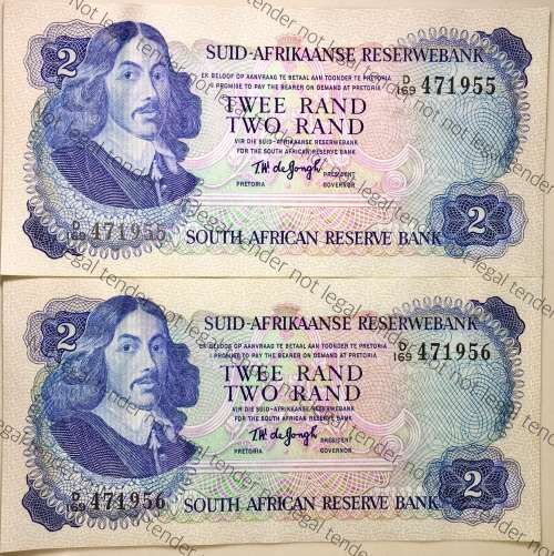 TW DE JONG R2 IN SEQUENCE D169/471955-956 AUNC 3RD ISSUE 1976(1BID TAKES ALL)