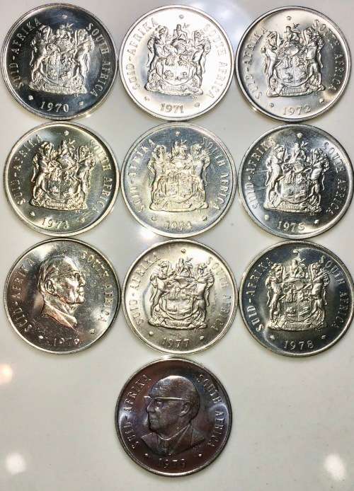 R S A,, 20 CENT SET 1970-1979 UNC (1 BID TAKES ALL)