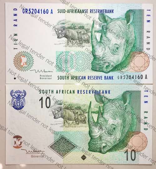 TT MBOWENI R10 SET 1ST & 2ND ISSUE UNC 2ND ISSUE HAS GHOST IMAGE OF COAT OF ARMS ON BACK (RINO WTM)