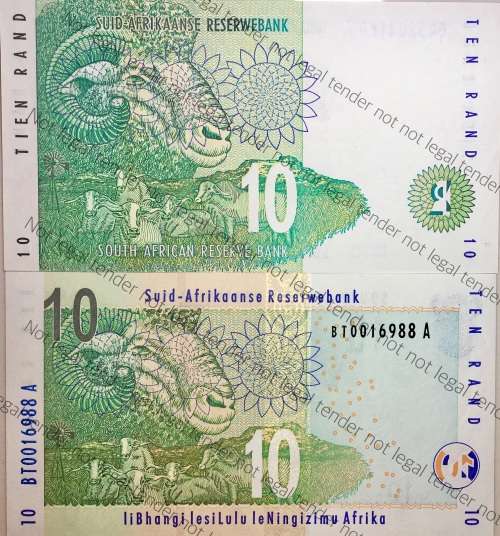 TT MBOWENI R10 SET 1ST & 2ND ISSUE UNC 2ND ISSUE HAS GHOST IMAGE OF COAT OF ARMS ON BACK (RINO WTM)