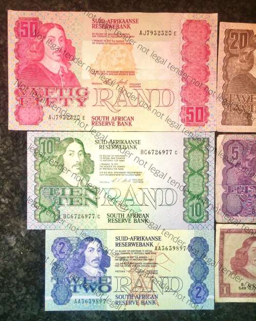 COMPLETE SET OF CL STALS & DECIMALS R50 TO R2 AA 1ST ISSUE  [R1 T.W DE JONG 1975] [1 BID TAKES ALL]