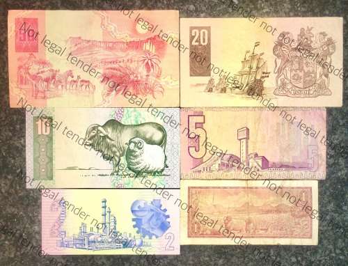 COMPLETE SET OF CL STALS & DECIMALS R50 TO R2 AA 1ST ISSUE  [R1 T.W DE JONG 1975] [1 BID TAKES ALL]