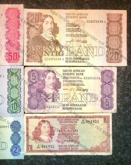 COMPLETE SET OF CL STALS & DECIMALS R50 TO R2 AA 1ST ISSUE  [R1 T.W DE JONG 1975] [1 BID TAKES ALL]