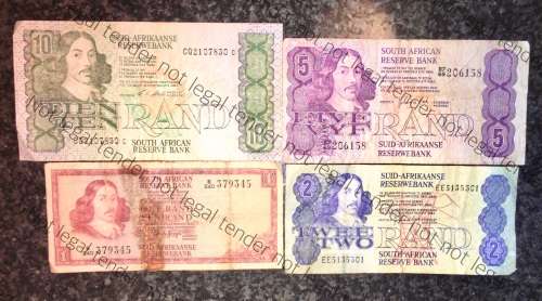 SET OF VARIOUS GOVERNORS & DECIMALS R10 ,R5,  R2 & R1  ( 1 BID TAKES ALL)