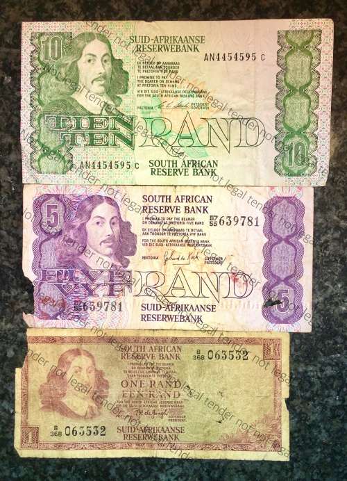 SET OF VARIOUS GOVERNORS & DECIMALS R10 , R5 & R1  ( 1 BID TAKES ALL)