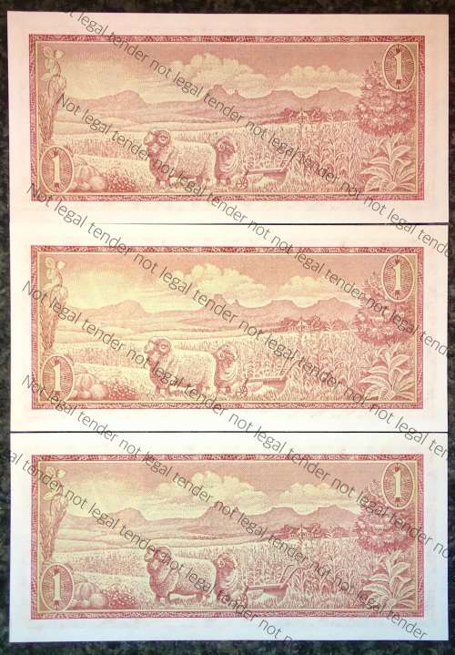 TW DE JONG R1 IN SEQUENCE B324-335256-254 UNC 2ND ISSUE 1973(SPRINGBUCK WATERMARK)(1 BID TAKES ALL)