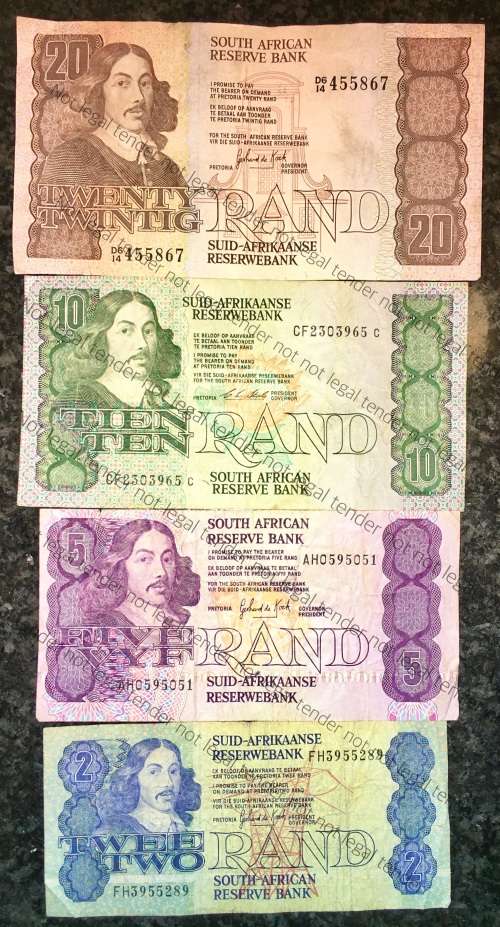 SET OF VARIOUS GOVERNORS & DECIMALS R20 TO R2  ( 1 BID TAKES ALL)