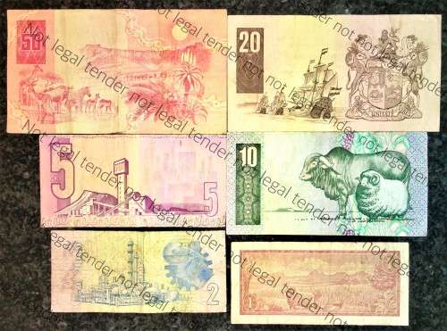 SET OF VARIOUS GOVERNORS & DECIMALS R50 TO R5 CL STALS-R2 DE KOCK-R1 DE JONGH ( 1 BID TAKES ALL)