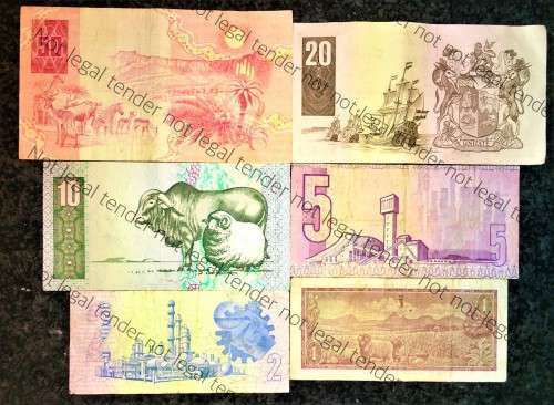 COMPLETE SET OF GPC DE KOCK & DECIMALS  R50 TO R2,,,1980s (R1 TW DE JONG 1973)- (1 BID TAKES ALL)