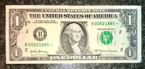 USA 1 DOLLAR 2017 STAR/REPLACEMENT NOTE B NEW YORK