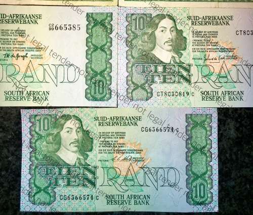 COMPLETE SET OF R10 NOTES ALL GOVERNORS 1961-1990 (1 BID TAKES ALL)