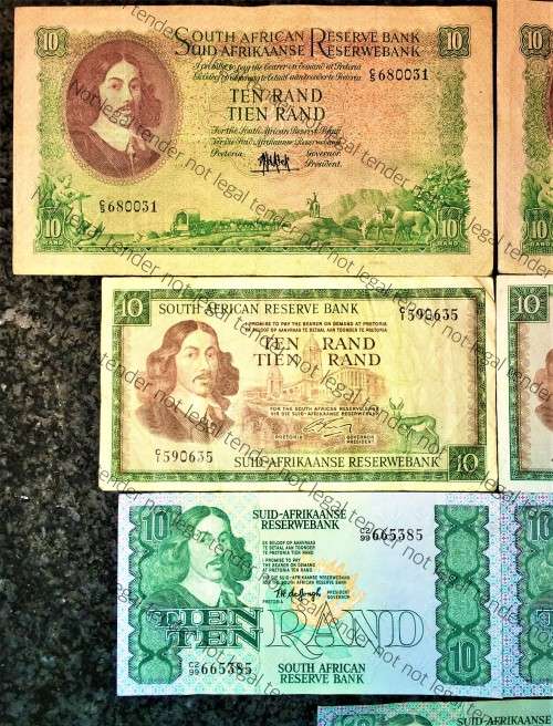 COMPLETE SET OF R10 NOTES ALL GOVERNORS 1961-1990 (1 BID TAKES ALL)