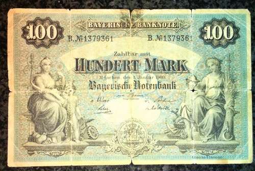 GERMANY 100 MARK 1900 JAN 1ST  BIG NOTE