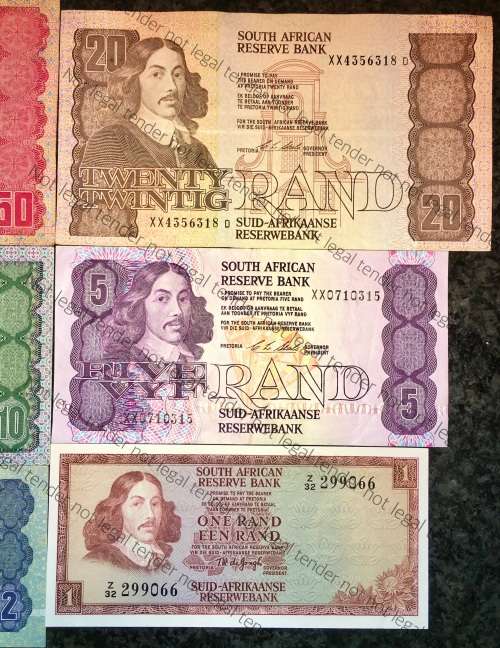 COMPLETE SET REPLACEMENT NOTES CL STALS &  DECIMALS 1990,,, R50 TO R1 FIRST ISSUE [1 BID TAKES ALL]