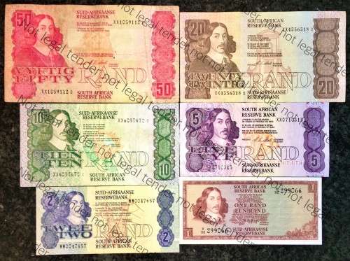 COMPLETE SET REPLACEMENT NOTES CL STALS &  DECIMALS 1990,,, R50 TO R1 FIRST ISSUE [1 BID TAKES ALL]