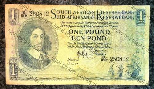 MH DE KOCK 1 POUND 1954 E/A 3RD ISSUE