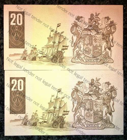 GPC DE KOCK R20 IN SEQUENCE D767/979373-372 UNC 3RD ISSUE 1984(1 BID TAKES ALL)
