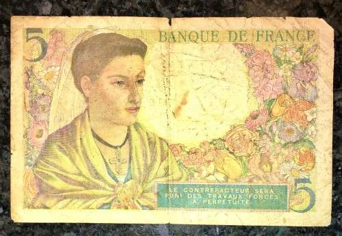 FRANCE 5 FRANC 1943-11-25 WW2