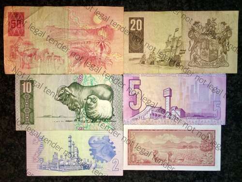 COMPLETE SET OF GPC DE KOCK & DECIMALS  R50 TO R2,,,1980s (R1 TW DE JONG 1975)- (1 BID TAKES ALL)