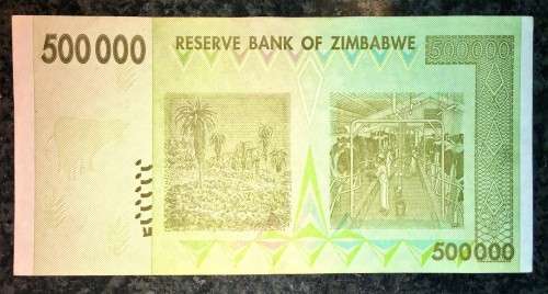 ZIMBABWE 500,000 DOLLARS 2008