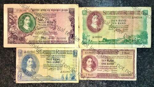 SET OF VARIOUS GOVERNORS & DECIMALS R20 D1 TO R1 --1961 TO 1962 ( 1 BID TAKES ALL)