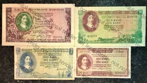 COMPLET SET OF G.RISSIK R20 TO R1 ---1962-- 1ST ISSUE HIGH GRADE NOTES ( 1 BID TAKES ALL)