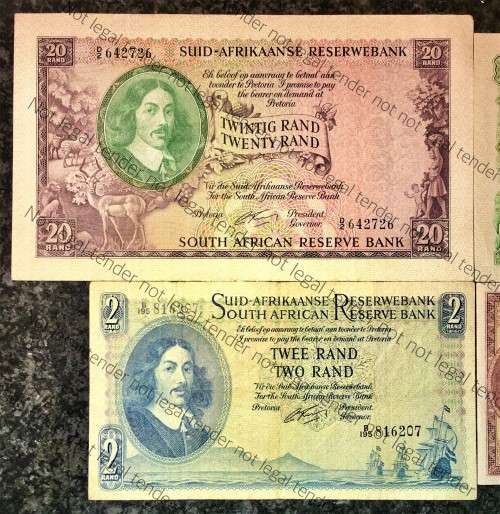 COMPLET SET OF G.RISSIK R20 TO R1 ---1962-- 1ST ISSUE HIGH GRADE NOTES ( 1 BID TAKES ALL)