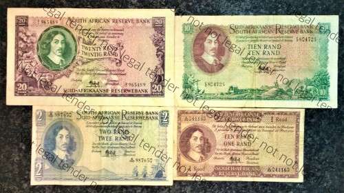 COMPLETE SET OF MH DE KOCK R20, R10, R2, R1- 1961 FOURTH ISSUE (1 BID TAKES ALL)
