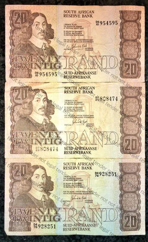 GPC DE KOCK R20, D,,3RD ISSUE 1984 (BID PER NOTE)