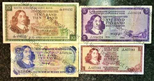 COMPLETE SET OF TW DE JONG & DECIMALS R10 -R1 ,,, 1967-1975( 1 BID TAKES ALL)