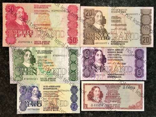 COMPLETE SET OF CL STALS & DECIMALS  R50 TO R2 AA --1990 [R1 T.W DE JONGH 1975]1 BID TAKES ALL]