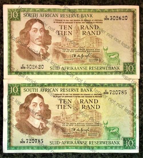 TW DE JONGH R10 X2 C309..,,,3RD ISSUE 1975 - VAN RIEBEECK WTM(1 BID TAKES ALL)