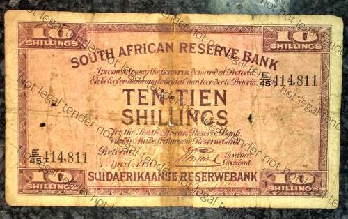 J.POSTMUS 10 SHILLINGS  7TH SEPTEMBER 1940 E45-414.811 E/A