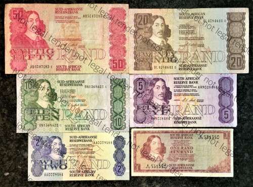 COMPLETE SET OF CL STALS & DECIMALS  R50 TO R2 AA --1990 [R1 T.W DE JONGH 1975]1 BID TAKES ALL]