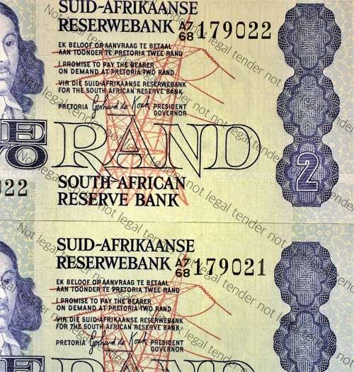 GPC DE KOCK R2 IN SEQUENCE A768/179022-021,,,,1981 UNC 2RD ISSUE(1 BID TAKES ALL)