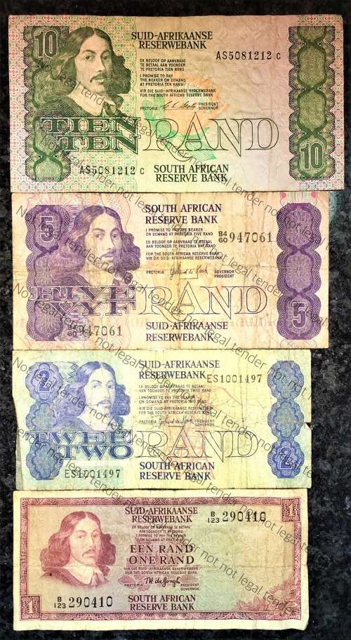 SET OF VARIOUS GOVERNORS & DECIMALS R10 TO R1  ( 1 BID TAKES ALL)