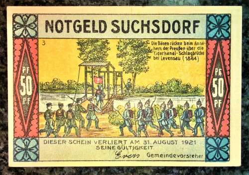 GERMANY 50 PFENNIG SUCHDORF 1921 UNC  NOTGELD (EMERGENCY MONEY)
