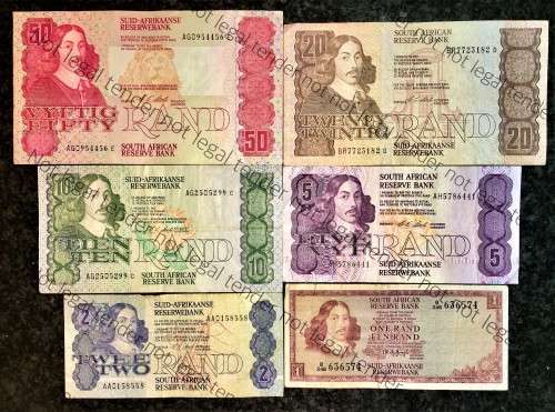 COMPLETE SET OF CL STALS & DECIMALS  R50 TO R2 AA --1ST ISSUE 1990 [R1  DE JONGH 1975]1 BID TAKES AL