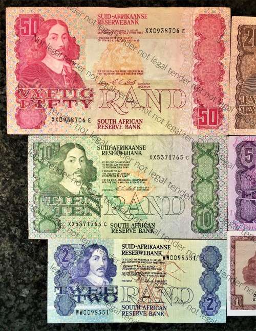 REPLACEMENT NOTES COMPLETE SET OF CL STALS & DECIMALS R50XX TO R1 1990 FIRST ISSUE [1 BID TAKES ALL]