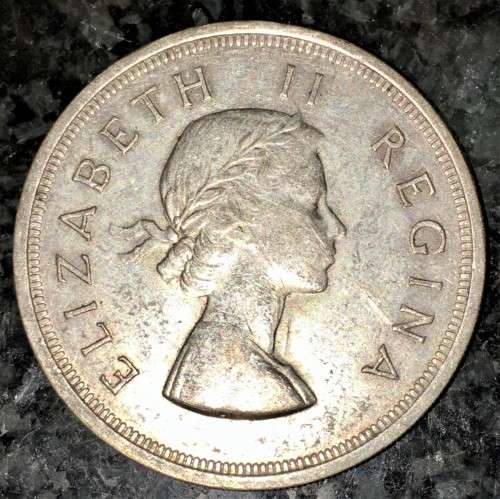 S A UNION SILVER 5 SHILLINGS 1957 SILVER CROWN